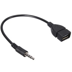 Audio AUX Jack 3.5mm Male to USB 2.0 Type A Female OTG Converter Adapter Cable - Photo 1/4