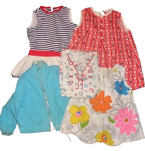 Lot of 5 Pieces of 1960's Girls Flower Power Dresses Pajamas Jacket Most Unworn - Picture 1 of 13