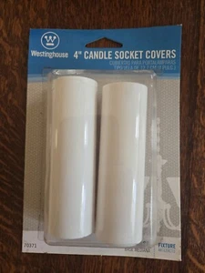 2-Pack Candle Socket Covers 4" White, Medium Base WESTINGHOUSE 70371 - Picture 1 of 2