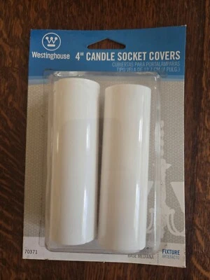 2-Pack Candle Socket Covers 4" White, Medium Base WESTINGHOUSE 70371 - Image 1 of 2