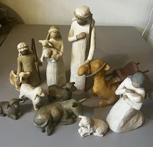 Vintage Demadco Willow Tree Nativity Set Joseph Mary Shepherds Camel 10 PCs - Picture 1 of 17