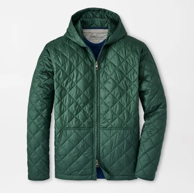 Peter Millar Bálsamo Essex Cremallera Completa Sudadera con Capucha Chaqueta Verde Golf Acolchada Nueva con Etiquetas L Foto 1 de 4