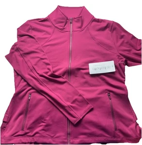 Isabella Active Wear Ruffle Back Peplum Zip Jacket XL Size Pink with Pockets - Picture 1 of 7