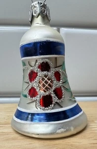 OVTG Modern Blown Glass FLOWER Jumbo DROP Bell Christmas Ornament Poland - Picture 1 of 7