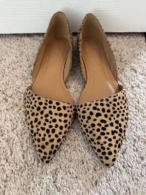 Damas Talla 8 Nuevo J.Crew Estampado Guepardo Puntera Punta Zapatos Planos Foto 1 de 4
