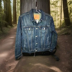 Levi Denim Trucker Jean Jacket Youth Girls Size L 12-13 Yrs Medium Wash Blue - Picture 1 of 5