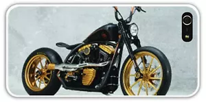 Funda ligera dorada Harley Davidson Fatboy MOTOCICLETA gris negro iPhone 5S - Imagen 1 de 2