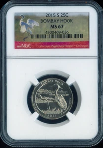 2015-S Bombay Hook Quarter NGC MS67 Quality - Picture 1 of 2