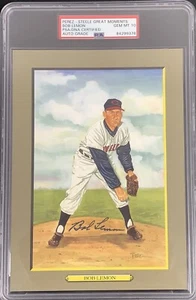 Bob Lemon Signed Perez Steele Great Moments Postcard Indians PSA/DNA Auto 10 - Picture 1 of 3