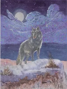 White Wolf By Caroselli Foil Art Impresión 3D Efecto Sin Enmarcar Blanco Enmarañado 8X10 - Imagen 1 de 1