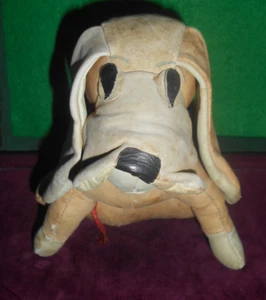 Basset Dog antiguo raro, hecho en cuero circa 1940 - Imagen 1 de 10