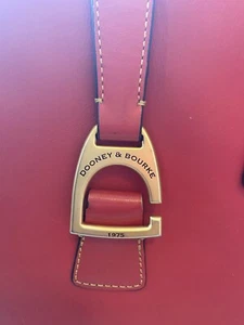 Used DOONEY & BOURKE Geranium Leather Top Hook Closure Shannon Tote Bag $328 - Picture 1 of 11