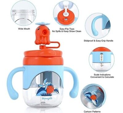 Botella De Paja De Agua Potable Para Bebés Niños Mango De Alimentación Taza Para Sorber BPA Libre De BPA • 8.06€