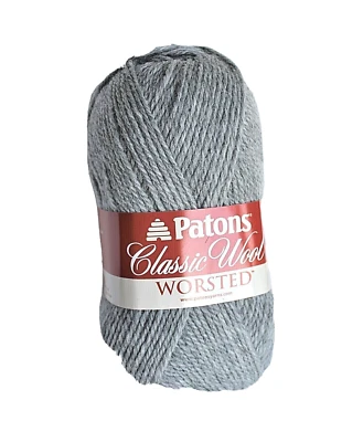 Patons Clásico Suave 100% Lana Nueva Hilo Peinado Color Gris Mezcla 223 yardas Foto 1 de 4