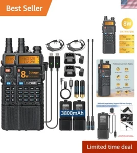 Long Range Dual Band Amateurfunkgerät 3800mAh Akkupack Walkie Talkie - Bild 1 von 10