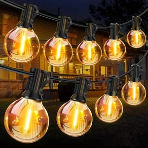 100/300FT Outdoor Festoon String Lights Mains Powered LED G40 Bulb Garden Lights - Picture 1 of 27