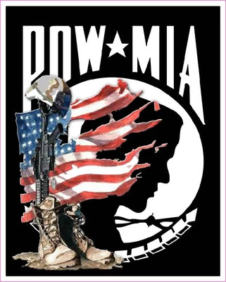 POW MIA V2 Decal 5" x 4" - Image 1 of 2