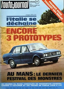 L'AUTO JOURNAL n°11  03/06/1971 24h du MANS TARGA FLORIO ALFA 1750 504 BREAK - Imagen 1 de 1