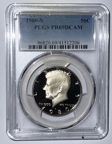 PCGS PR69DCAM 1980-S Kennedy Half Dollar San Francisco Mint DEEP CAMEO PROOF Cover