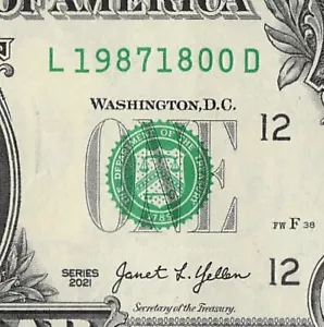 1987 1800 Tombstone Year Date Note Fancy Serial Number One Dollar Bill CRISP UNC - Picture 1 of 11