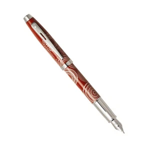 Sheaffer 100 Glossy Red Pattern Designed Medium Nib Fountain Pen 9272-0 - Picture 1 of 2