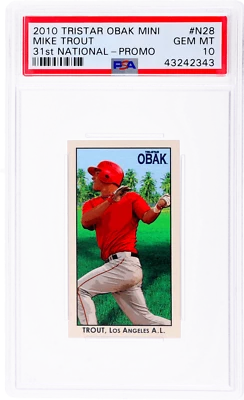 2010 Tristar Obak VIP Mini Mike Trout 31st National Convention #N28 PSA 10 - Image 1 of 2