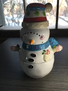 NIB Pier1 Imports Snowman 4 Piece Hand-Painted Measuring Cup Set - Picture 1 of 8