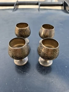 Juego de 4 mini copas cordiales vintage Gorham 955 de plata de ley - Imagen 1 de 11