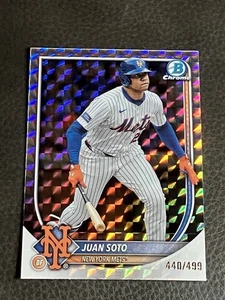JUAN SOTO 2025 BOWMAN CHROME GEOMETRIC REFRACTOR  #/499 Mets - Picture 1 of 2