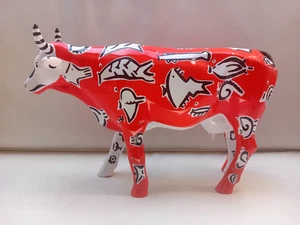 COW PARADE Fish Resina statuina Laura Fiume Design 2007 mucca Milano Salvatore - Imagen 1 de 7