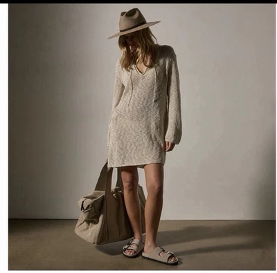 Túnica tejida de lino de algodón para mujer James Perse Los Angeles talla pequeña Foto 1 de 4