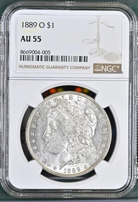 1889 O Morgan Silver Dollar $1 NGC AU55 8669004-005 - Image 1 of 2