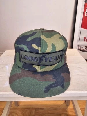 老式 DEADSTOCK 80' GOODYEAR 迷彩卡车司机帽子棒球帽  — 第 1/4 张图片
