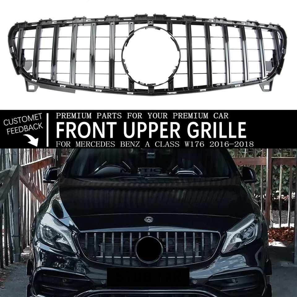 Rejilla de carreras negra brillante para Mercedes Benz Clase A W176 2016-18 A180 A200 A250 Foto 1 de 4