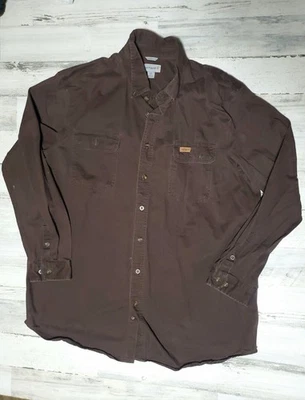Carhartt длинным рукавом холст рубашка на пуговицах оригинальный крой, размер 2XL высокий мужской - Изображение 1 из 4