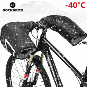 ROCKBROS Bike Handlebar Mittens Extreme Cold Weather Bicycle Bar Covers Gloves - Picture 1 of 12