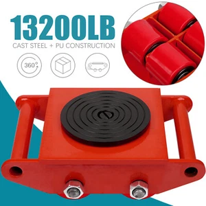 6T 13200lb Machinery Skates Heavy Duty Dolly Machine Movers Cargo Trolley - Picture 1 of 8