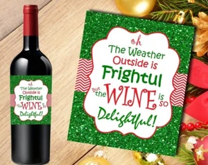 ETIQUETA PEGATINA BOTELLA VINO NAVIDAD NOVEDAD FELIZ NAVIDAD RELLENO REGALO - Imagen 1 de 1