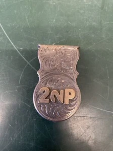 Vintage Rodeo Belt Buckle California Los Flojos 22P Money Clip Ranchos - Picture 1 of 6
