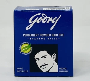 Godrej Permanent Powder Hair Dye Herbal Extracts Natural Black Exp/27 - Picture 1 of 3