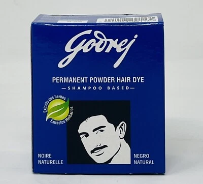 Godrej Permanent Powder Hair Dye Herbal Extracts Natural Black Exp/27 - Image 1 of 3