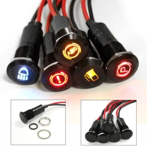 12V LED Dash Panel Warning Pilot Light Indicator Lamp Car Boat Marine 8mm 12mm - Picture 1 of 15
