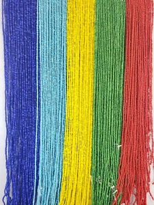 30"-50" Tie On African Waist Beads Belly Chain Jewelry Weight Controller B Y G R - Picture 1 of 8