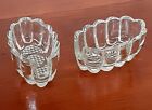2 Princess House Spoon/Fork Holder Lead Crystal Flatware Buffet Clear Heritage