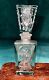 Antique Orante Rose Theme Handmade Crystal Bottle & Top Excellent Condition