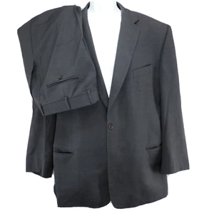 Jhane Barnes Suit Mens Italian Wool Charcoal Grey Pleated Pants 36x26 Jacket 44L - Picture 1 of 12