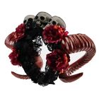 Party Devil Horn Hairband Skull Flower Hairhoop Dress Up Costume Gothics