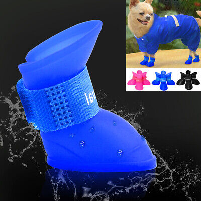 4pcs Waterproof Dog Shoes Small Medium Dogs Non-Slip Rain Boots Pet Snow Booties • 8.48€