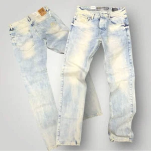 Men's Cipo & Baxx CD319X Ice Blue Regular Fit Denim Pants NWT - Picture 1 of 8