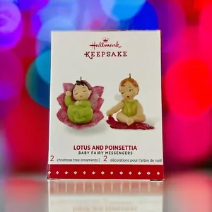 2015 Hallmark Ornament Baby Fairy Messengers "Lotus and Poinsettia" NIB - Picture 1 of 7